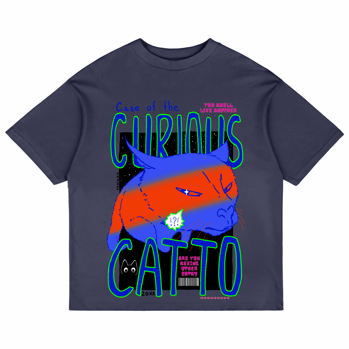 Curious Catto - Unisex Oversized T-shirt