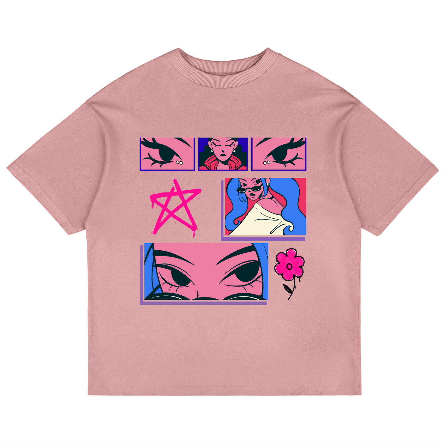 Comic Pink - Oversized T-shirt