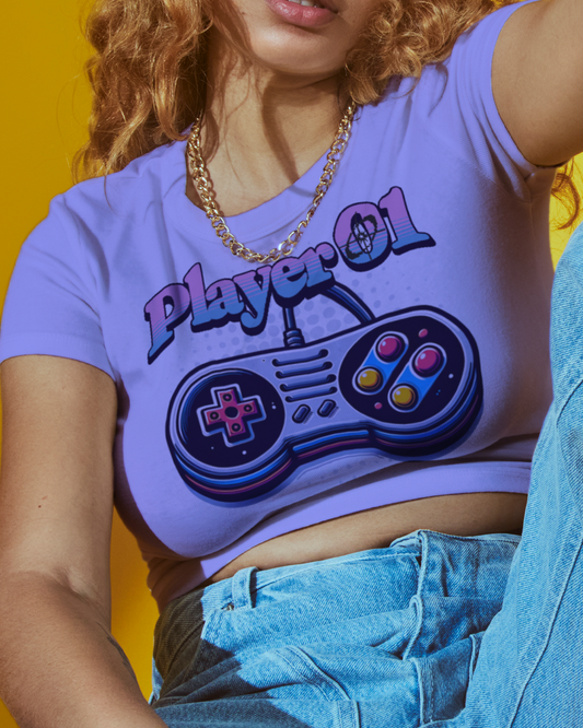 Player 01 - Women's Crop T-shirt - Lavender