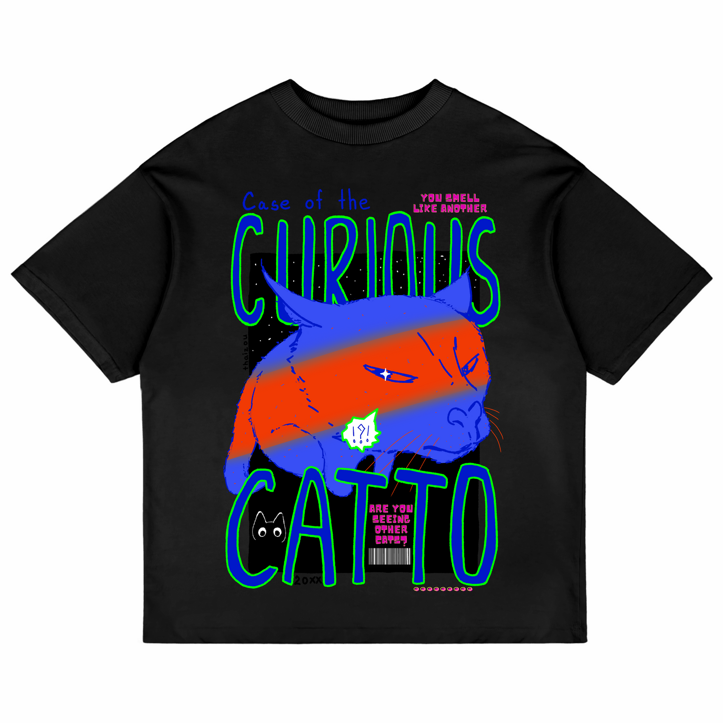 Curious Catto - Oversized T-shirt