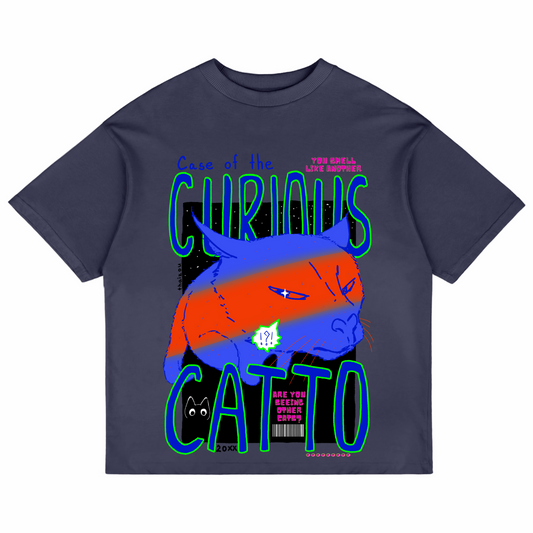Curious Catto - Unisex Oversized T-shirt
