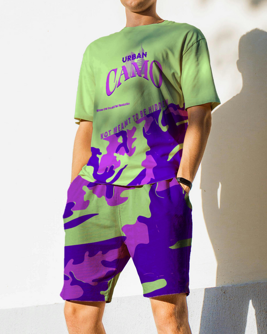 Urban Camo - Co-ord Set - Oversized T-shirt + Shorts