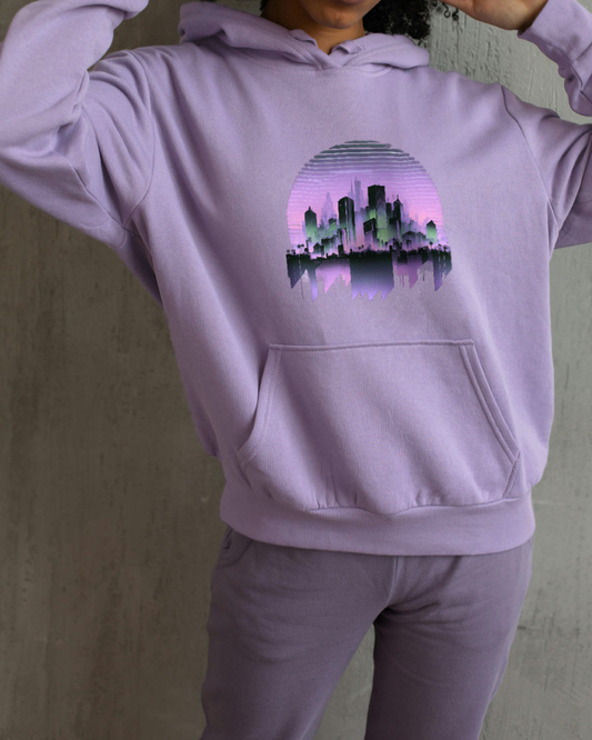 Retrowave Cityscape - Women's Oversized Hoodie