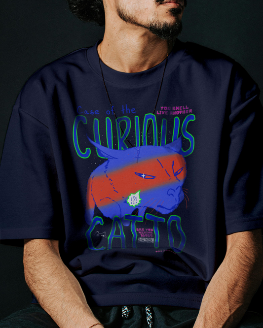 Curious Catto - Unisex Oversized T-shirt